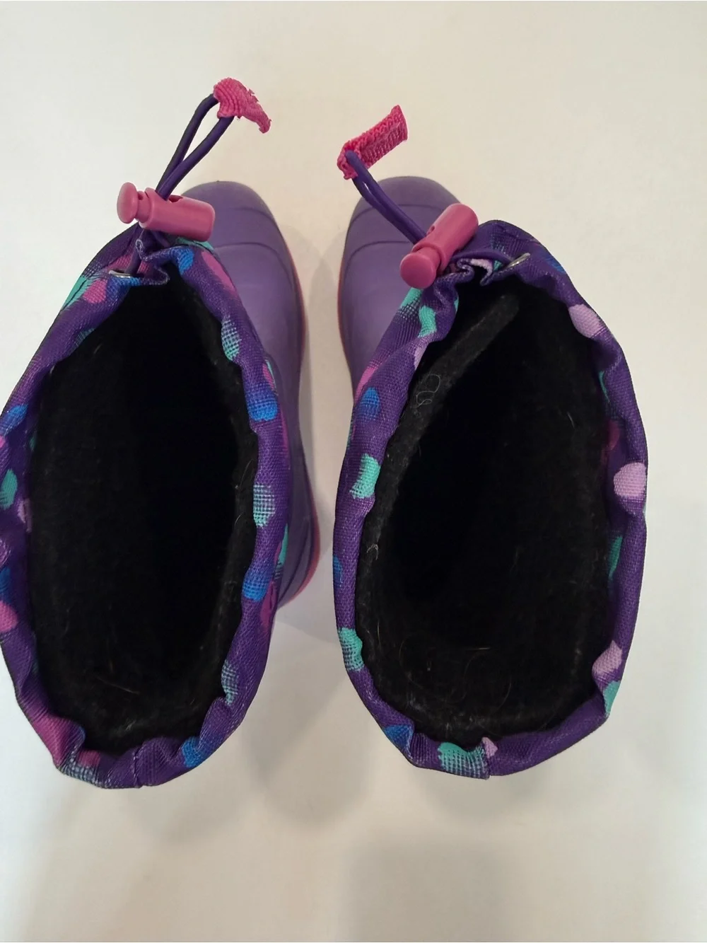 Kamik Snobuster 2 Winter Snow Boots Girls Size 4 Purple Pink Polka Dot